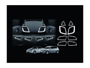 B786 хромированные накладки салона на торпеду Хендай Солярис Hyundai Solaris - Автоаксессуары и тюнинг