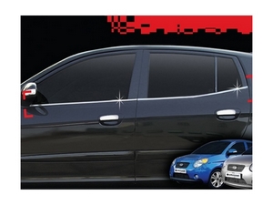 A885 Молдинги окон нижние хром Kia Picanto/пиканто 2008-2010 - Автоаксессуары и тюнинг