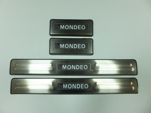 JMT Накладки на дверные пороги с логотипом и LED подсветкой, нерж. FORD (форд) Mondeo/мондео 14- - Автоаксессуары и тюнинг