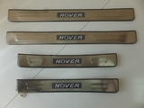 JMT Накладки на дверные пороги с логотипом и LED подсветкой, нерж. GREAT WALL (грейт вол) Hover/Ховер H3/H5/H6