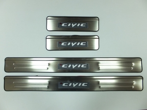 JMT Накладки на дверные пороги с логотипом и LED подсветкой, нерж. HONDA (хонда) Civic/Цивик 06-11 - Автоаксессуары и тюнинг