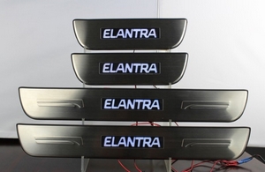 JMT Накладки на дверные пороги с логотипом и LED подсветкой, нерж. HYUNDAI (хендай) Elantra/элантра 11- - Автоаксессуары и тюнинг