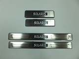JMT Накладки на дверные пороги с логотипом и LED подсветкой, нерж. HYUNDAI (хендай) Solaris 10-/14-