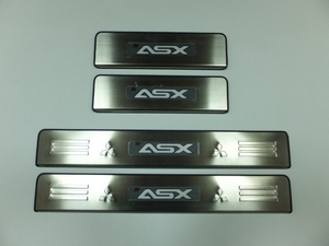 JMT Накладки на дверные пороги с логотипом и LED подсветкой, нерж. MITSUBISHI (митсубиси) ASX 10-/12- - Автоаксессуары и тюнинг