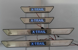 JMT Накладки на дверные пороги с логотипом и LED подсветкой, нерж. NISSAN (ниссан) X-Trail 07-/11- - Автоаксессуары и тюнинг