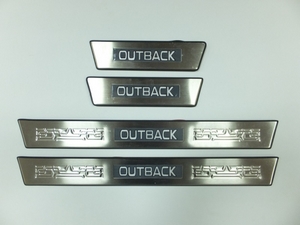 JMT Накладки на дверные пороги с логотипом и LED подсветкой, нерж. SUBARU (субару) Outback/аутбек/оутбек 14- - Автоаксессуары и тюнинг
