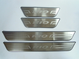 JMT Накладки на дверные пороги с логотипом, нерж. KIA (киа) Rio III 11-/15- - Автоаксессуары и тюнинг