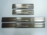 JMT Накладки на дверные пороги с логотипом, нерж. NISSAN (ниссан) X-Trail 14-