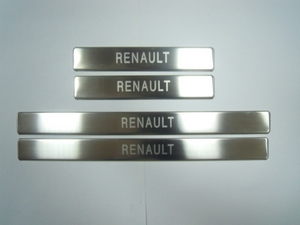 JMT Накладки на дверные пороги с логотипом, нерж. RENAULT (рено) Logan/логан/Логан 04-/08- - Автоаксессуары и тюнинг