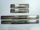 JMT Накладки на дверные пороги с логотипом, нерж. SKODA (шкода) Octavia 09-/13-