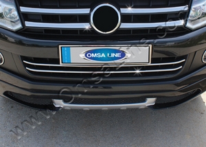 Omsa_Line Накладки на передний бампер, нерж., 2 части (4x4) VW Amarok/амарок 10- - Автоаксессуары и тюнинг