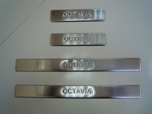 Omsa_Line Накладки на пороги, нерж., 4 части SKODA (шкода) Octavia II 06- - Автоаксессуары и тюнинг