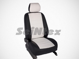Seintex Чехлы на сиденья (экокожа) , цвет - чёрный + белый (сплошная) VW Polo/Поло 10-14