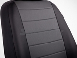 Seintex Чехлы на сиденья (экокожа) , цвет - чёрный + серый (сплошная) VW Polo/Поло 10-14