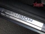 Souz-96 Накладки на внутр. пороги с рисунком (компл.2шт.) на металл FORD (форд) Fusion 06-