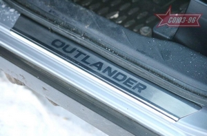 Souz-96 Накладки на внутр. пороги с рисунком (компл.4шт.) на металл MITSUBISHI (митсубиси) Outlander/оутлендер XL 07-09 - Автоаксессуары и тюнинг