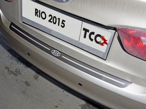 ТСС Накладка на задний бампер (лист шлифованный надпись RIO) KIA (киа) Rio III 15- - Автоаксессуары и тюнинг