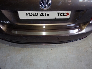 ТСС Накладка на задний бампер (лист шлифованный) VW Polo/Поло 15- - Автоаксессуары и тюнинг