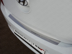 ТСС Накладка на задний бампер (лист зеркальный) HYUNDAI (хендай) Solaris 14- - Автоаксессуары и тюнинг