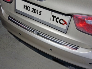 ТСС Накладка на задний бампер (лист зеркальный надпись RIO) KIA (киа) Rio III 15- - Автоаксессуары и тюнинг