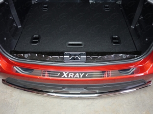 ТСС Накладка на задний бампер (лист зеркальный надпись XRAY) LADA (ваз, лада) X-Ray 16- - Автоаксессуары и тюнинг
