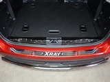 ТСС Накладка на задний бампер (лист зеркальный надпись XRAY) LADA (ваз, лада) X-Ray 16-