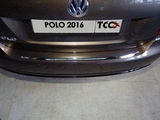ТСС Накладка на задний бампер (лист зеркальный) VW Polo/Поло 15-