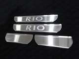 ТСС Накладки на пороги (лист шлифованный надпись RIO) KIA (киа) Rio 15-
