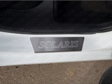 ТСС Накладки на пороги (лист шлифованный с логотипом) HYUNDAI (хендай) Solaris 14-