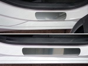 ТСС Накладки на пороги (лист зеркальный) HYUNDAI (хендай) i40 12-15 - Автоаксессуары и тюнинг