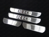 ТСС Накладки на пороги (лист зеркальный надпись RIO) KIA (киа) Rio 15-
