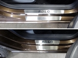 ТСС Накладки на пороги внешние и внутренние (лист шлифованный надпись Polo/Поло) VW Polo/Поло 15-
