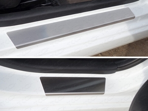ТСС Накладки на пороги внешние и внутренние (лист зеркальный надпись Hyundai) HYUNDAI (хендай) Solaris 14- - Автоаксессуары и тюнинг