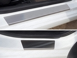 ТСС Накладки на пороги внешние и внутренние (лист зеркальный надпись Hyundai) HYUNDAI (хендай) Solaris 14-