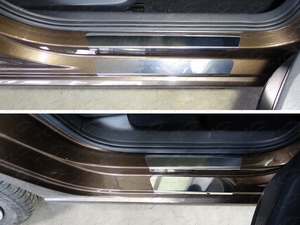 ТСС Накладки на пороги внешние и внутренние (лист зеркальный) VW Polo/Поло 15- - Автоаксессуары и тюнинг