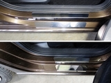 ТСС Накладки на пороги внешние и внутренние (лист зеркальный) VW Polo/Поло 15-