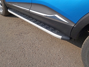 ТСС Пороги алюминиевые с пластиковой накладкой 1720 мм RENAULT (рено) Kaptur 16- - Автоаксессуары и тюнинг