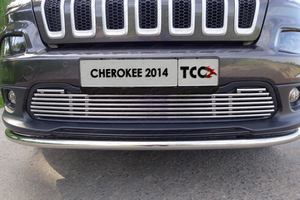 ТСС Решетка радиатора 12 мм (Sport, Longitude, Limited) JEEP (джип) Cherokee/чероки 14- - Автоаксессуары и тюнинг